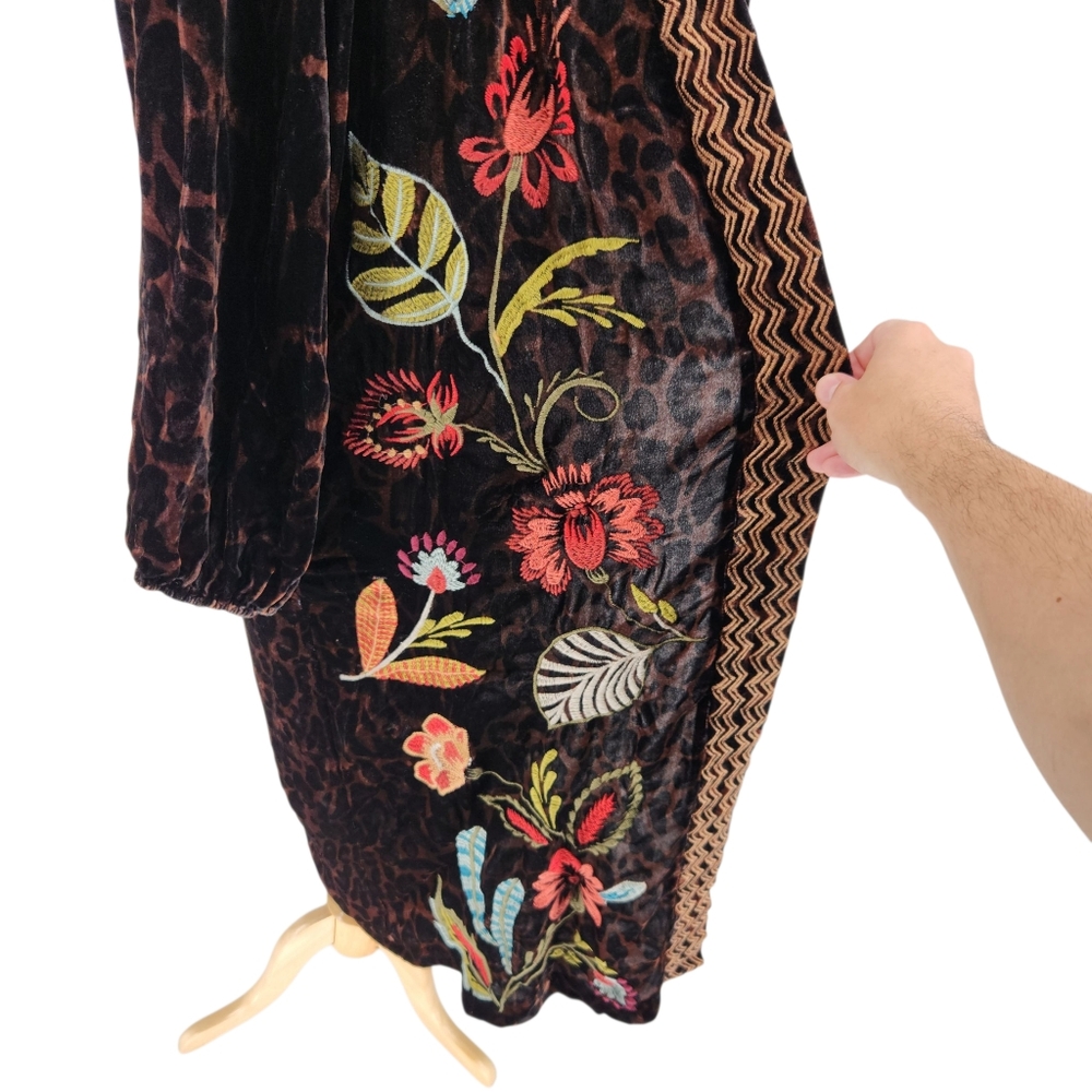 $528 Johnny Was Isabella Velvet Bishop Sleeve Kimono Coat Size XL - Picture 6 of 14